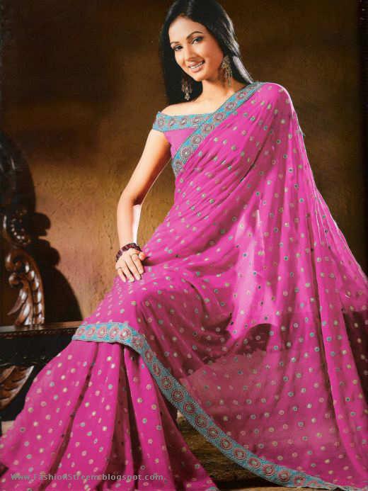 Latest Silk Sarees Designs For Young Girls Fashion Streem
