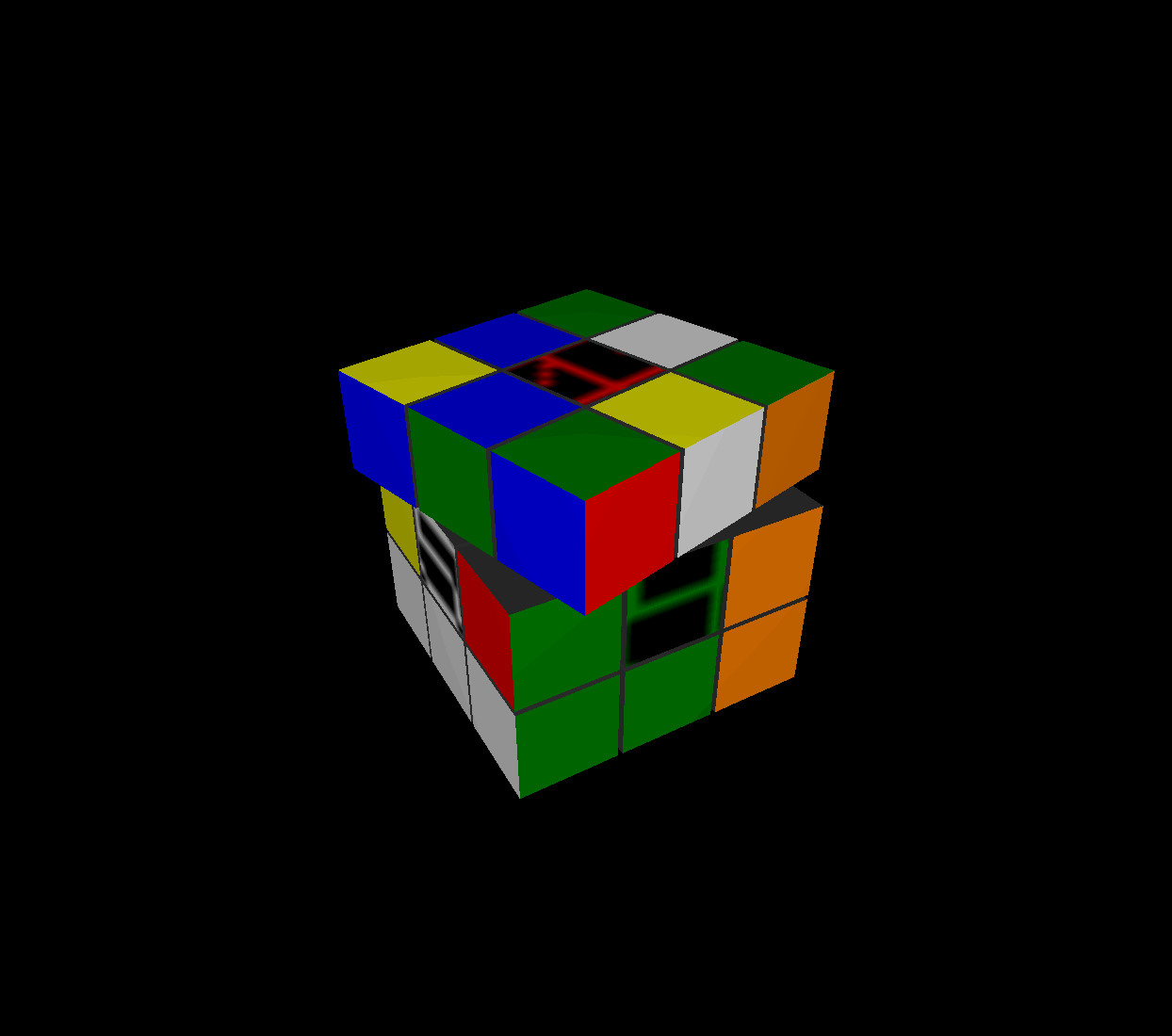 The Deambulatory Matrix Rubiks Cube Screen Saver 2000 