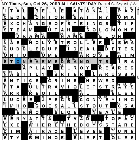 SUNDAY, Oct. 26, 2008 - Daniel C. Bryant (Old Indian V.I.P. / Internet  initialism / African nation founder Jomo / Milo's title partner in a 1989  film) - Rex Parker Does the NYT Crossword Puzzle