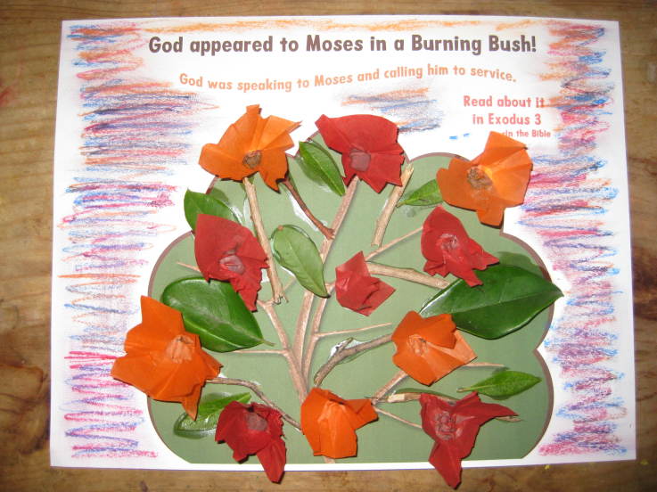 manualidad de la zarza ardiente