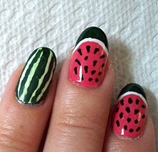Nail Art Tuesday: Watermelon Nails featuring Migi Nail Art Pens