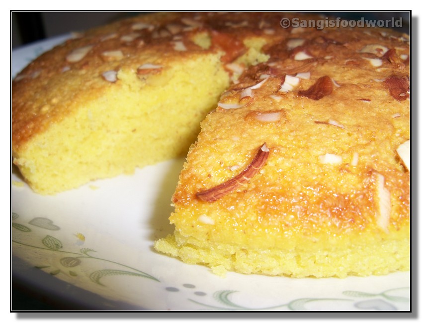 Sangi's Food World Spanish Almond Cake Bizcocho De Almendras