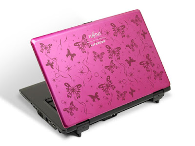 Fujitsu LifeBook A1110 Pink Butterfly Design