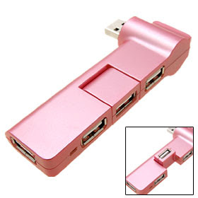 Novelty USB 2.0 Pink Revolving Hub 