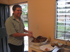 Quinton carves the turkey