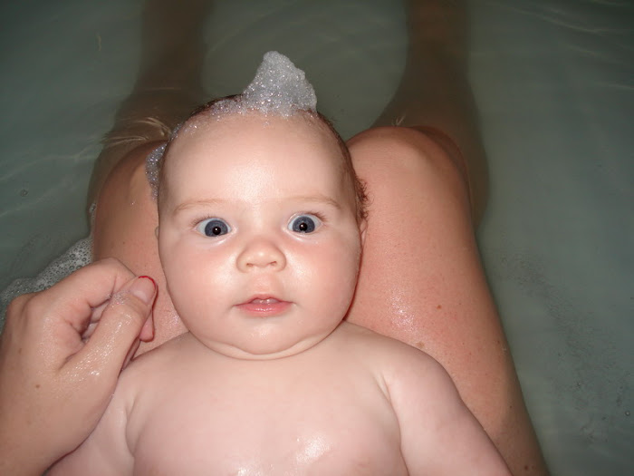 Very first bubble bath!!