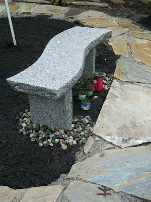 Flagstone with granite bench