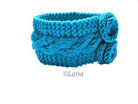 Pattern instruction knitted head band with flowers PDF.
