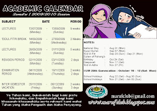 Academic Calendar Sem 1 09/10