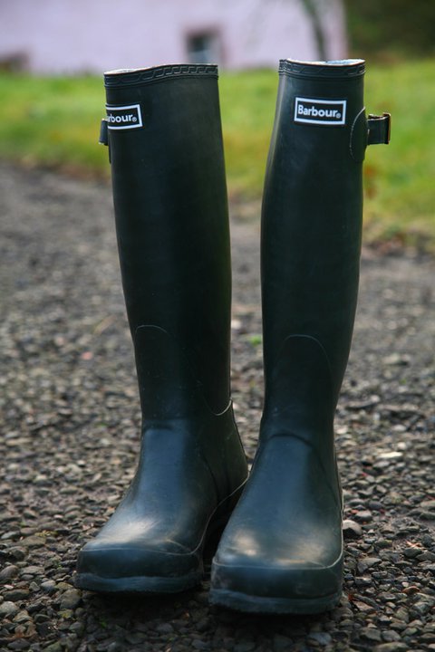 barbour tartan wellies