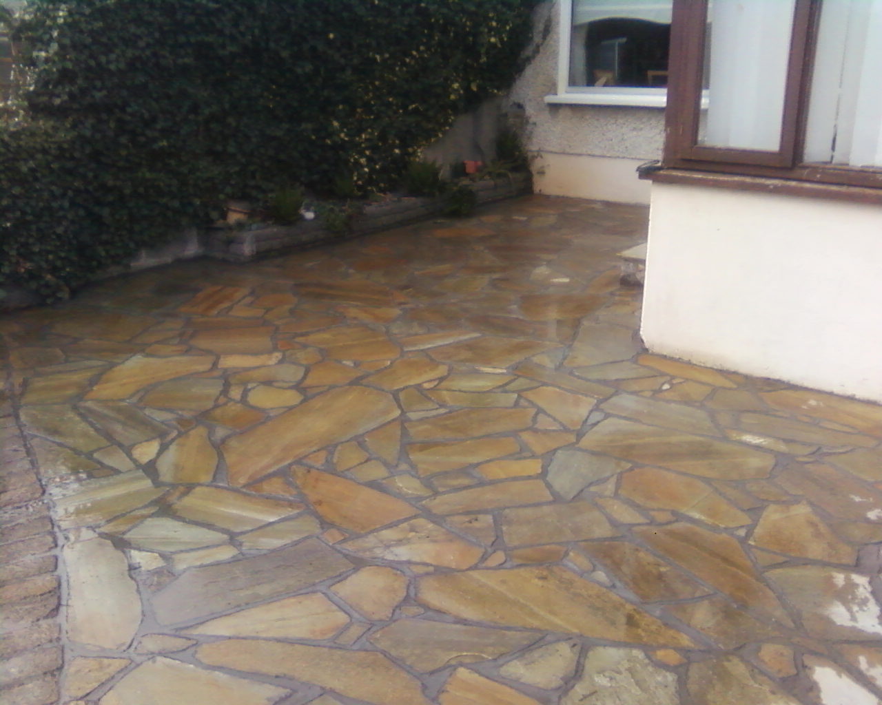 PAVESCAPE Example of 'Crazy Paving' Style (Donegal Quartz) Job.