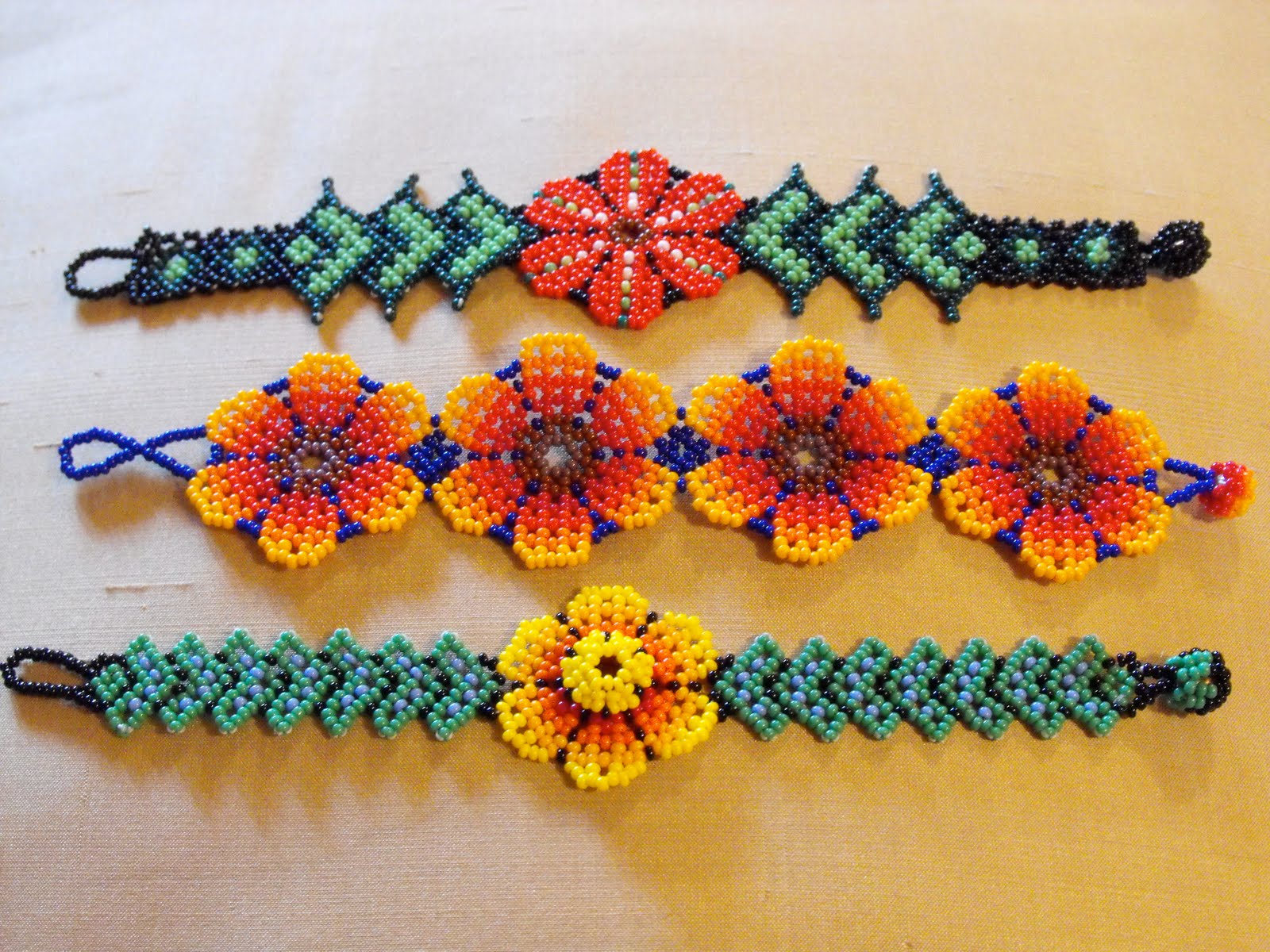Huichol Jewelry Huichol Bracelet flowers