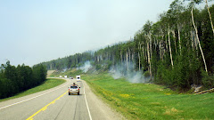Being Escorted Through Fire Area on Alaskan Highway on Way to Watson Lake in The Yukon