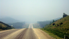 Driving on the Alaskan Highway Through the Smoke After the Fire