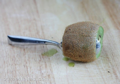 Kiwi fruit with spoon