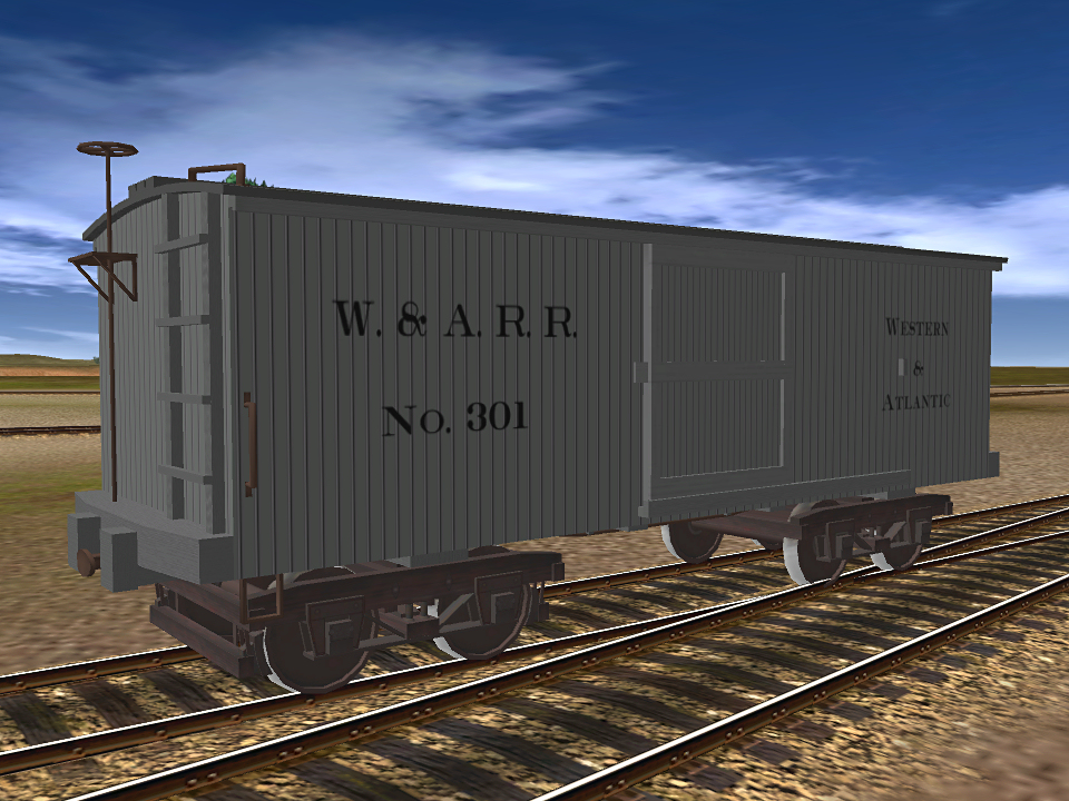 West Virginia Railroads Civil War Era Archroof Box Cars for Trainz