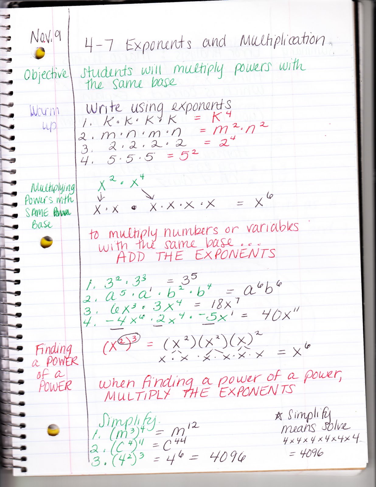 Ms. Jean's Classroom Blog: 4-7 Exponents and Multiplication