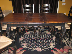 European Paint Finishes: ~Black French Country Table w/ 6 Chairs~