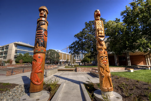 Spirit Poles, Spirit Square, Centennial Square, Lekwammen, Totem Poles, Victoria, BC, Canada