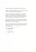 Carta do  Presidente Lula aos leitores