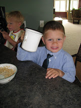 Samuel: Age 3.5 (drinking his coffee)