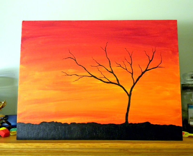 Introverted Painting Savannah Tree Original Painting