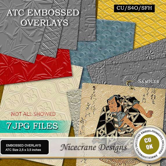 Nicecrane Designs: Digital ATC Embossed Overlays