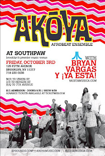 Akoya Afrobeat Ensemble Returns to Southpaw on October 3rd