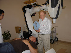Dr. Adler, the inventor of Cyberknife, about to start treatment