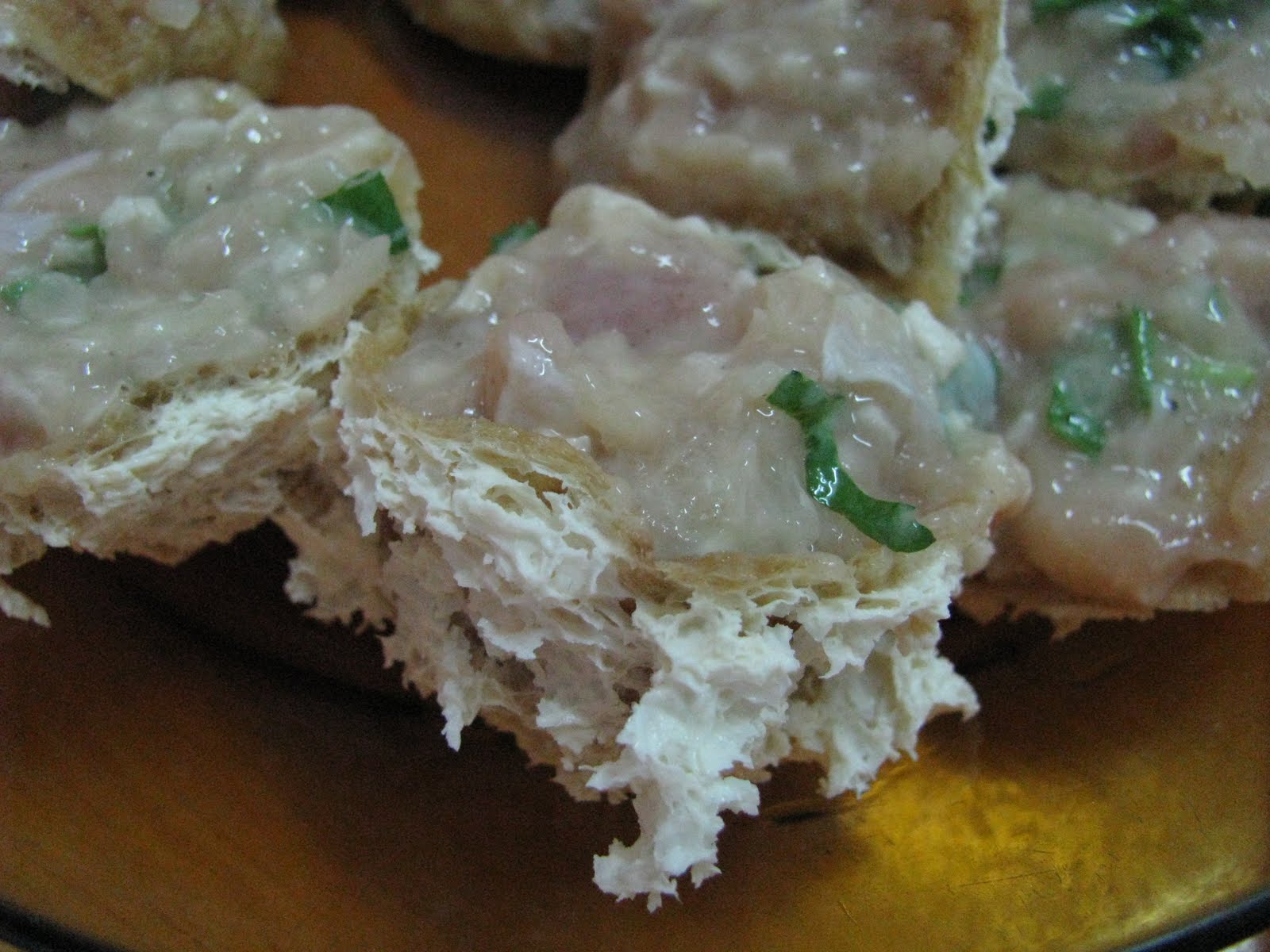 Deep Fried Bean Curd With Prawn & Chicken Paste