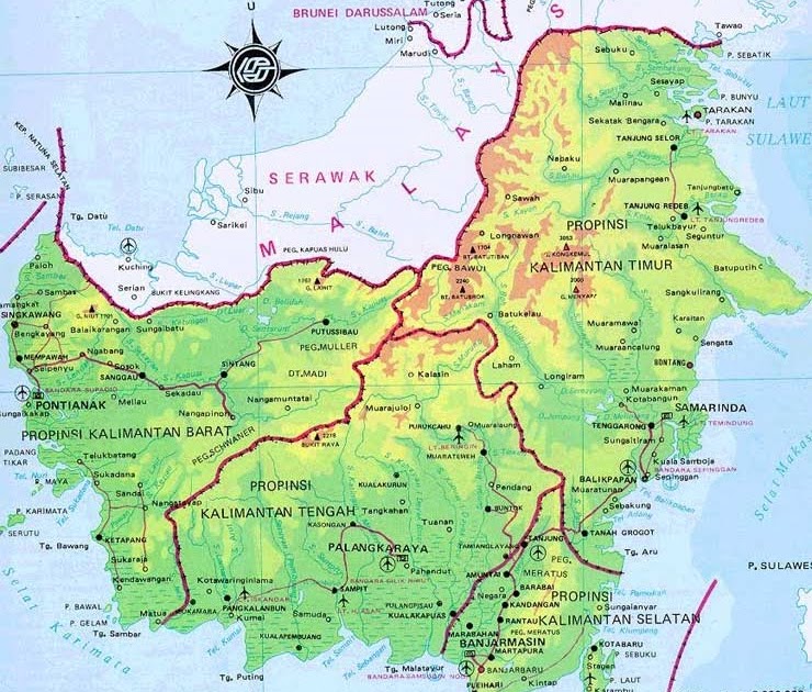 visit borneo: kalimantan map