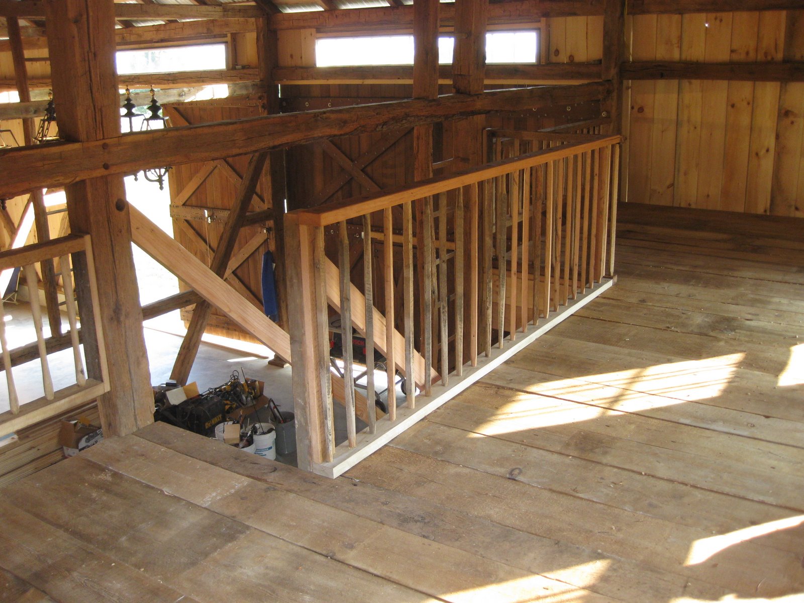 The Beaumont Barn: Railing and new stairway
