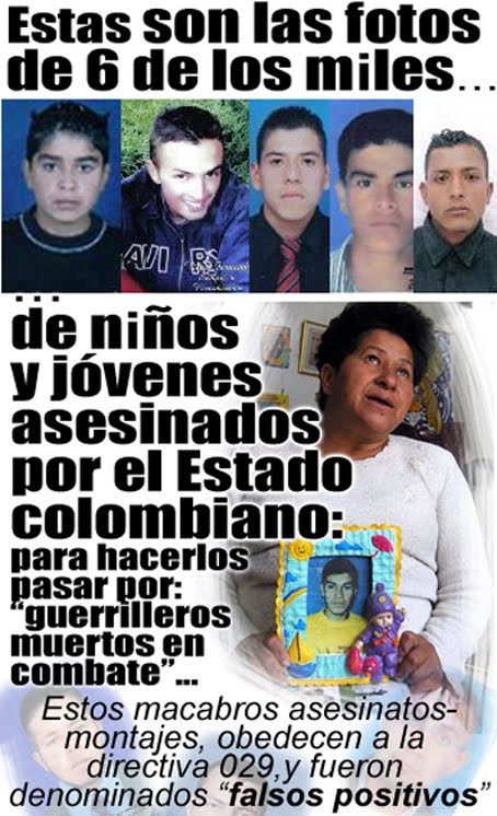 fotos de 6 niños y jóvenes asesinados por el ejército colombiano para sus "falsos positivos"