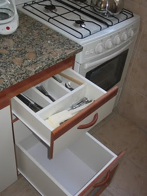 Cajones y muebles de la cocina