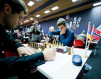 L'affiche du jour : Carlsen face à Aronian © Fred Lucas