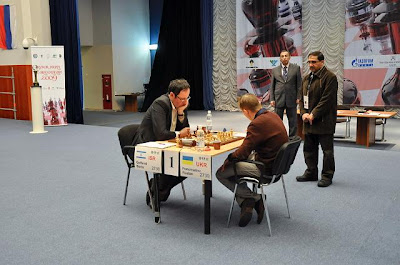 Ruslan Ponomariov face à Boris Gelfand © Site Officiel
