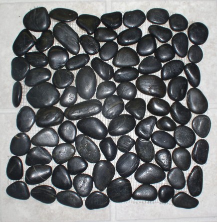 River Rock As The Bottom For A Shower Pan Good Flooring Diy Before Bud Rips Me Another One For My Noobness I M Considering Using River Rock Tiles As The Base In Showerpan Shower Stall