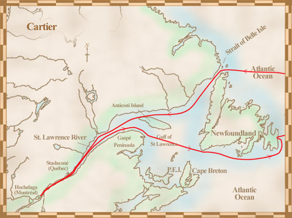 Maps: Jacques Cartier Map Route