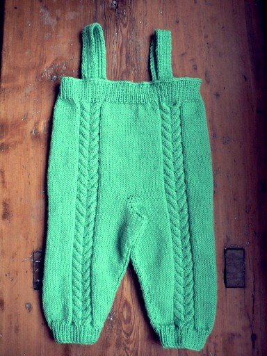 Babyhug Knit Footed Woolen Pant with Cable Knit Design - Olive