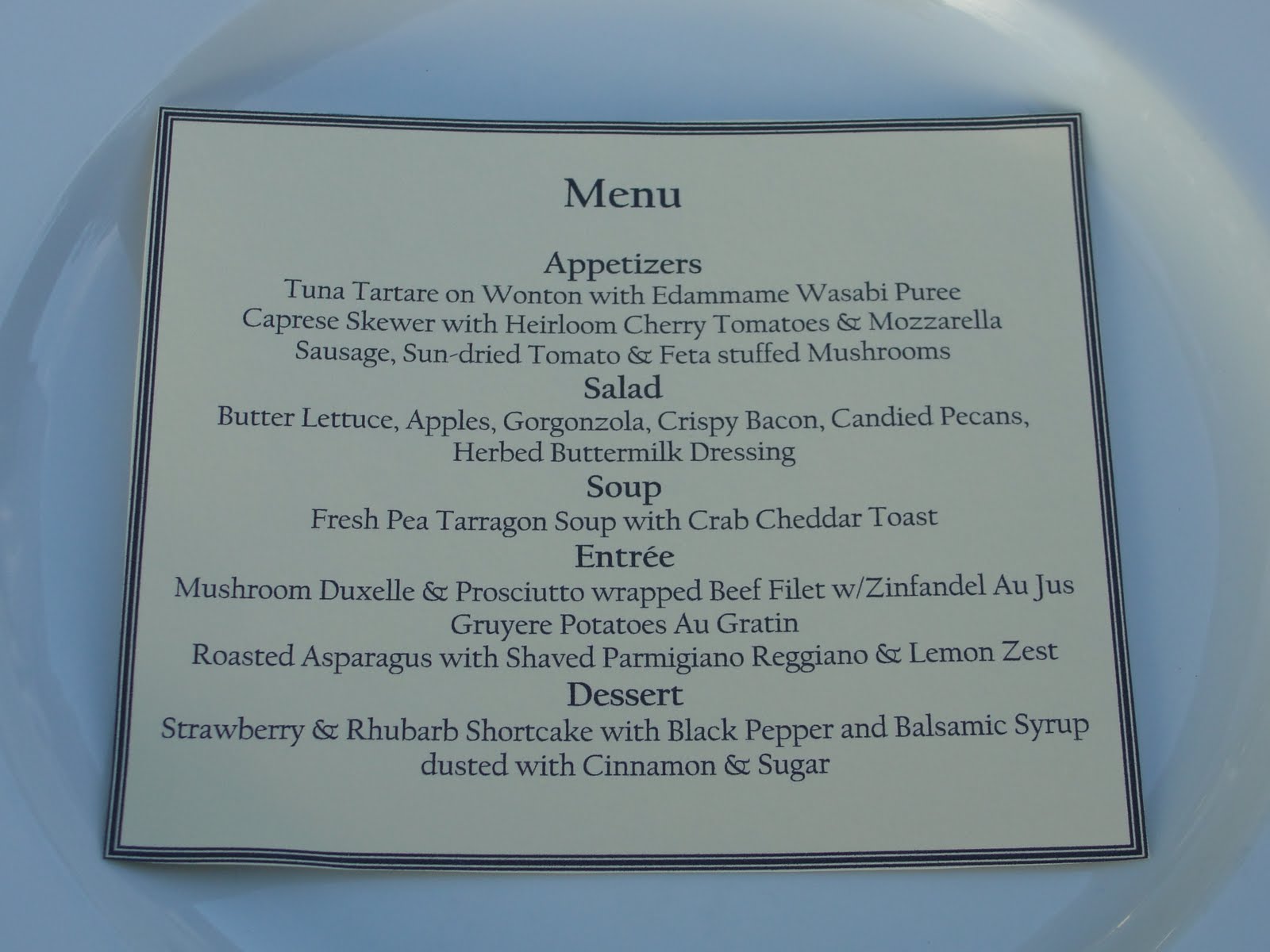 Butler For Hire Catering: Food Blog: 30th Birthday Party Dinner Alfresco