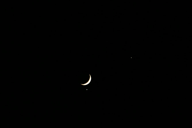 Conjunción Luna-Venus con Júpiter