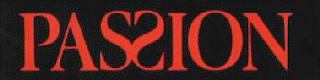 picture of the word passion on a black background with red writing and mirrored Ss