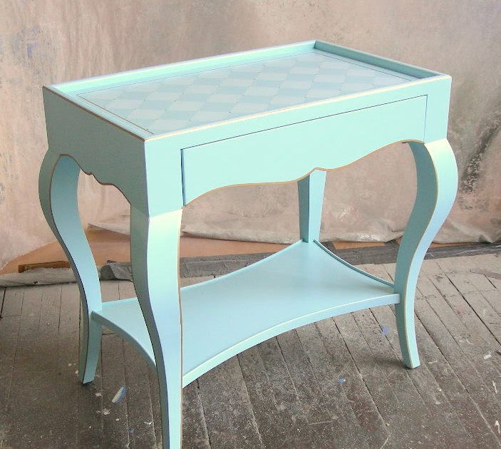 Sydney Barton - Painted Furniture: Torquoise Cabriole Occasional Table