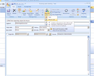 How to create a phonecall directly from Outlook