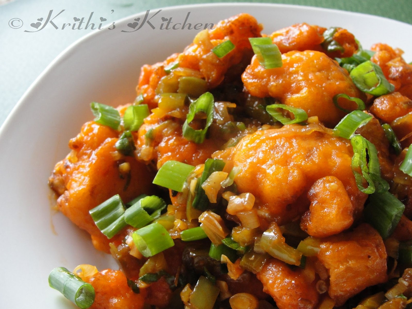 Krithi's Kitchen Gobi Manchurian / Cauliflower Manchurian Indo