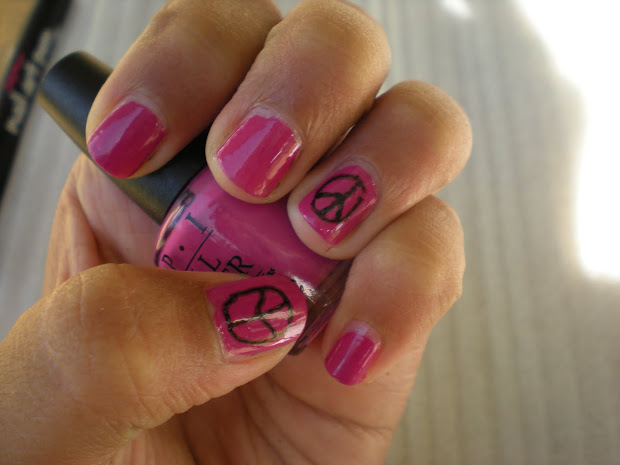 posh polish peace sign nails