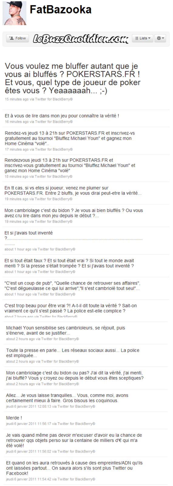 Michael Youn faux cambriolage PokerStars