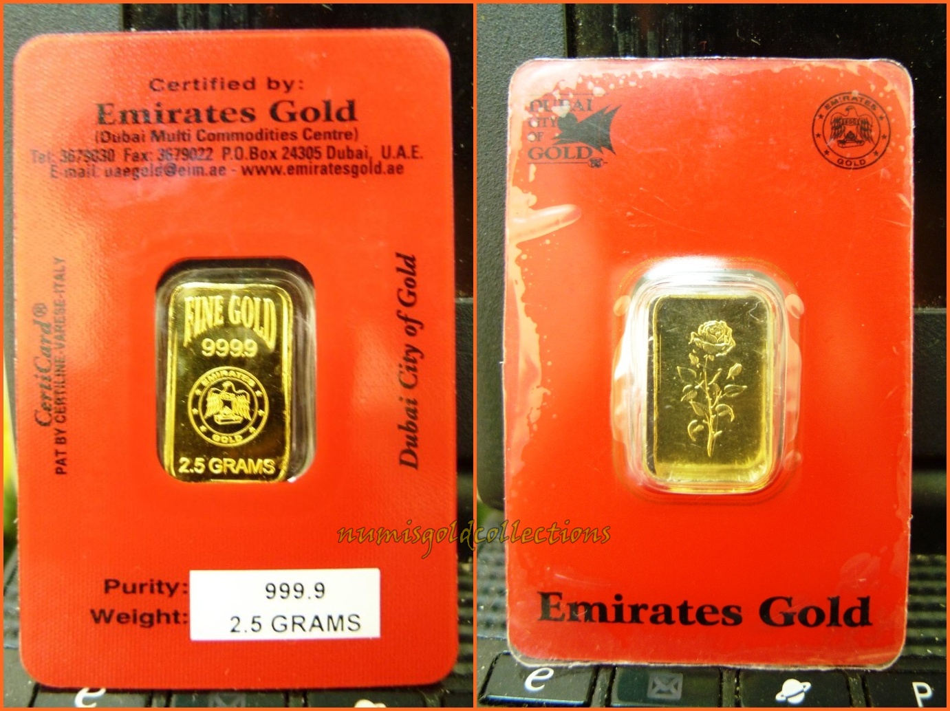 My Collections Emirates 2.5g 999.9 Fine Gold Bar