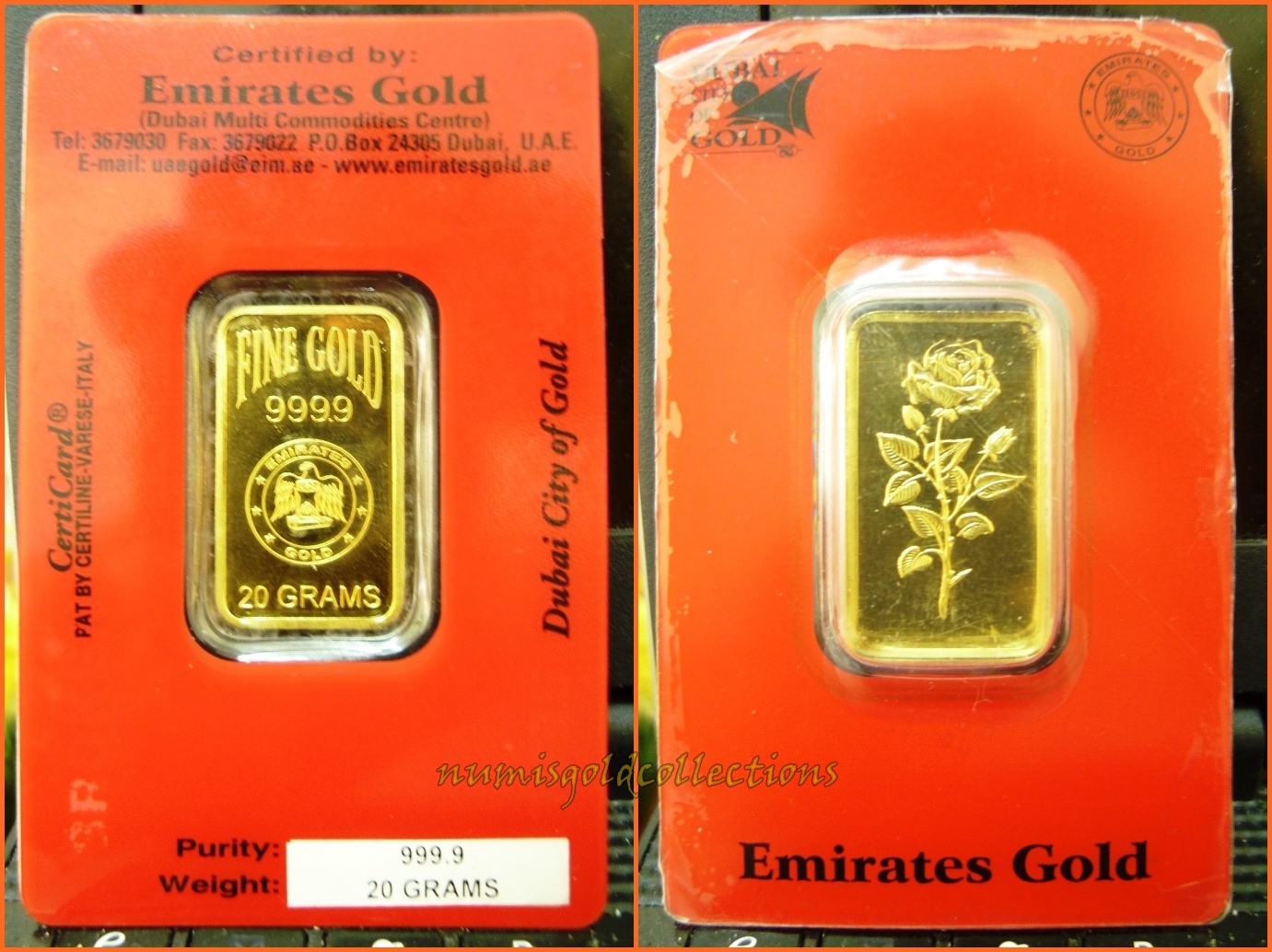 My Collections Emirates 20g 999.9 Fine Gold Bar
