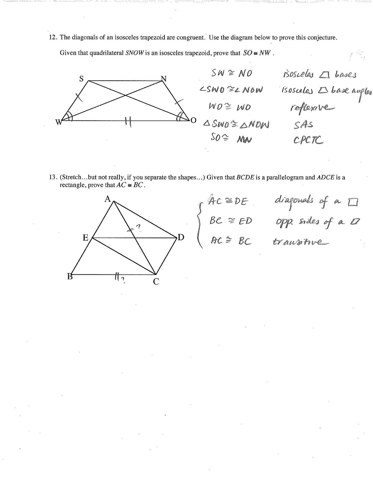 Properties Of Parallelograms Worksheet